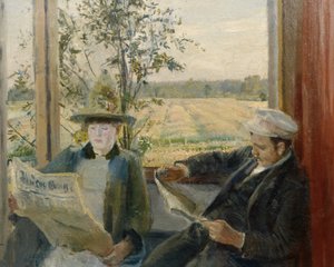 Oda leyendo el periódico Verdens Gang de Christian Krohg