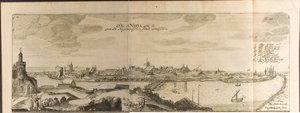 Ilustración de Narva de Viajes al Gran Duque de Moscovia y al Rey de Persia por Adam Olear