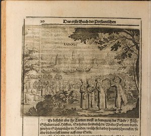 La fortaleza de Staraya Ladoga, Ilustración de Viajes al Gran Duque de Moscovia y el Rey
