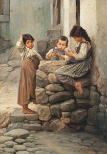 Los pequeños alfareros, 1883 de Christian Meyer Ross
