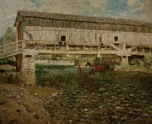 El puente cubierto de Ilm en Buchfart cerca de Weimar