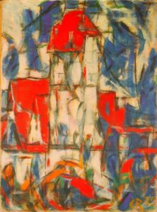 Dinkelsbühl (Vista de la ciudad con torre) de Christian Rohlfs
