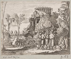 Ilustración para Adam Olearius, “Persianischer Rosenthal von einem Sinnreichen Poeten Schich Saadi [...]”, Schleswig 1660