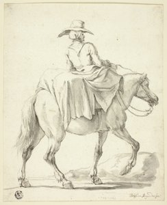 Mujer del mercado a caballo de Christian Rugendas