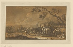 Soldados en el campamento Jinetes, caballos y batallas (título de la serie) de Christian Rugendas