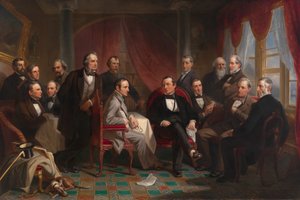 Washington Irving y sus amigos literarios en Sunnyside de Christian Schussele