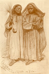 Chicas en Philae, Egipto de Christian Wilhelm Allers