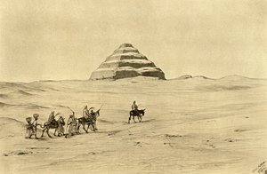 Pirámide de Djoser en Saqqara, cerca de El Cairo, Egipto de Christian Wilhelm Allers