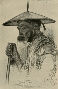 Singo Trono - hombre masticando tabaco, Magelang, Java, 1898