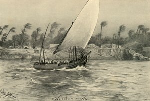 Tormenta del norte en el Río Nilo, Egipto, 1898 de Christian Wilhelm Allers