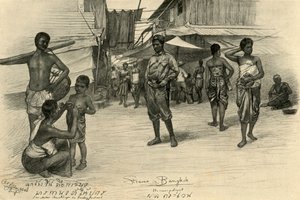 Escena de calle, Bangkok, Siam, 1898