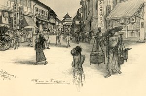Escena de calle, Singapur, 1898 de Christian Wilhelm Allers