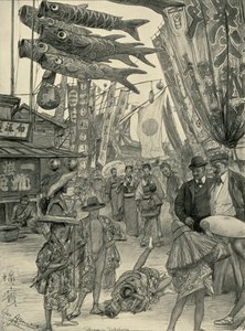 Escena callejera, Yokohama, Japón de Christian Wilhelm Allers