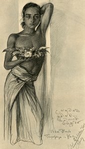 Ukku Banda, joven en un templo, Kandy, Ceilán, 1898