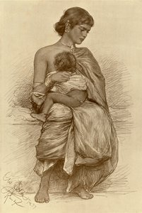 Joven madre, Kandy, Ceilán, 1898