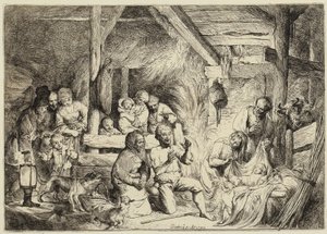 Adoración de los pastores de Christian Wilhelm Ernst Dietrich