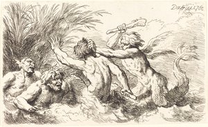 Tritones luchando de Christian Wilhelm Ernst Dietrich