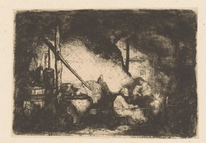 Tres figuras en la mesa de Christian Wilhelm Ernst Dietrich