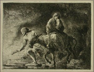 Huida a Egipto de Christian Wilhelm Ernst Dietrich