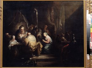 ""La circuncisión"" (Circuncisión) Pintura de Christian Wilhelm Ernst Dietrich (1712-1774) 1763 Museo Estatal de Arte Tula Rusia