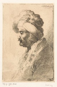 Mirando al hombre con sombrero de piel de Christian Wilhelm Ernst Dietrich