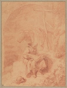 Der heilige Franziskus beim Lesen de Christian Wilhelm Ernst Dietrich