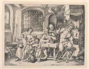 Sátiro en la casa del campesino de Christian Wilhelm Ernst Dietrich