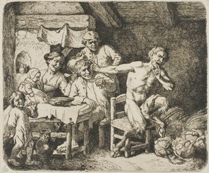 El sátiro en casa del campesino de Christian Wilhelm Ernst Dietrich