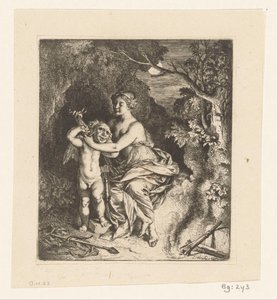 Venus ata una máscara a Amor de Christian Wilhelm Ernst Dietrich