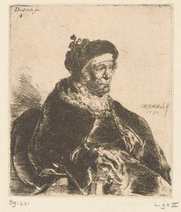 anciana sentada de Christian Wilhelm Ernst Dietrich