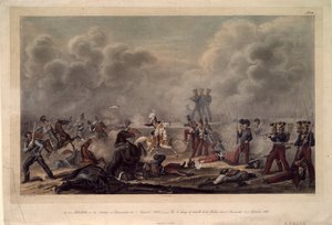 En el campo de batalla de Borodino antes del pueblo Semenovsky, 1820s