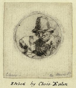Medallón de hombre y joven con muñeca de Christina Chalon