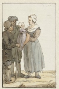 mujer con niño con dos hombres