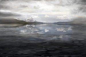 Reflejo de la montaña brumosa de Christina Sillen