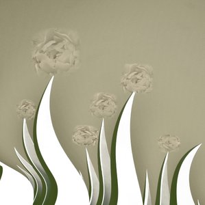 Sutiles flores color crema de Christina Sillen