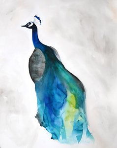 Elegante pavo real azul de Christine Lindstrom