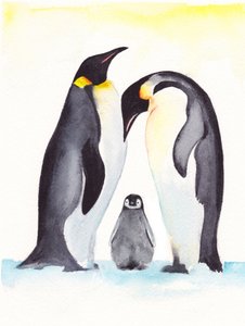 Retrato de familia de pingüinos de Christine Lindstrom