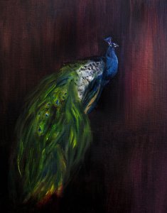 Retrato de un pavo real majestuoso de Christine Lindstrom