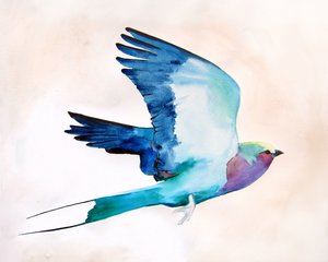 Un pájaro lleno de vida en pleno vuelo de Christine Lindstrom