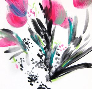 Abstracto floral vibrante de Christine Lindstrom