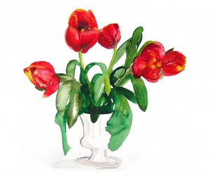 Tulipanes de un rojo intenso de Christine Lindstrom