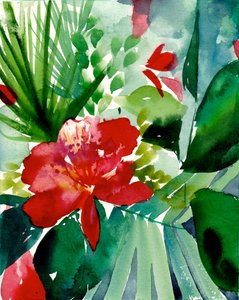 Flor tropical de colores vivos de Christine Lindstrom