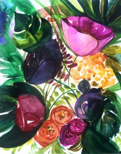 Flor tropical de colores vivos de Christine Lindstrom