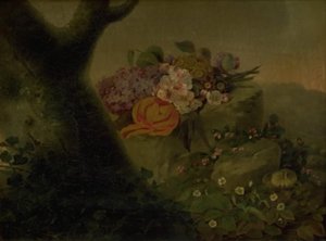 Flores sobre una piedra