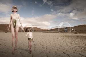 Figuras futuristas del desierto