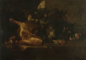 Bodegón con carne y aves muertas de Christoffel Puytlinck