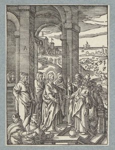 Fariseos y escribas piden la señal de Cristo de Christoffel van Sichem (II)