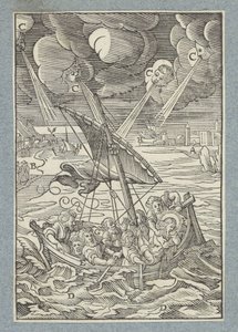 Tormenta en el Mar de Galilea de Christoffel van Sichem (II)