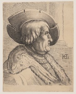Retrato fantástico de un anciano de perfil de Christoffel van Sichem I