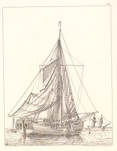 Danés: Un caza danés que vela en calma de Christoffer Wilhelm Eckersberg